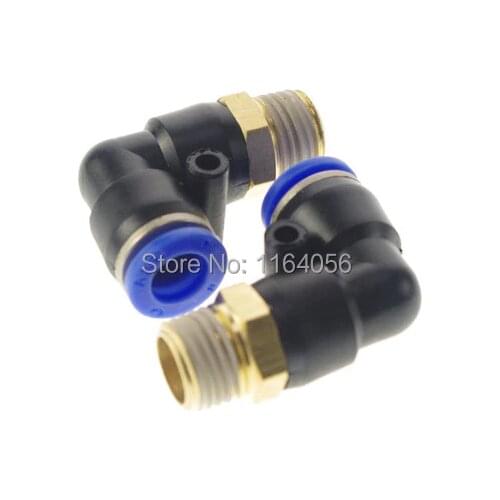 5pcs Pneumatic Air Fitting Elbow Push-Fit 12mm to 1/4 BSP PL12-02