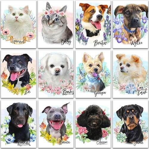 5D Diamond Painting Animals Cat Dog Poodle Bulldog Cartoon home decor Kit Full Square&Round embroidery mosaic Cross stitch Gift