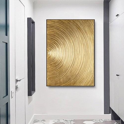 Abstract Style Golden Spiral Pattern Background Posters Home Decor Canvas Painting Print Wall Picture for Living Room Unframed