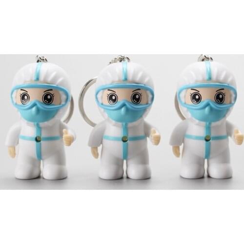 Anti epidemic doll beautiful angel nurse key chain pendant model of anti epidemic victory for medical staff toy souvenir