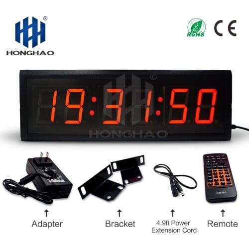 Free Shipping alibaba express 3" 6Digits Led red wall clock Countdown Stopwatch Indoor use Honghao Speech Countdown Timer
