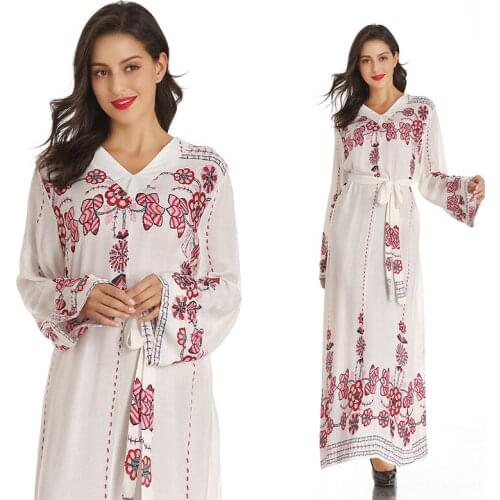 Cothes Muslim Abaya Women Muslim Kaftan Dress Loose printed Abaya Islamic Turkish Long Dresses casual Women Muslimah abaya dubai