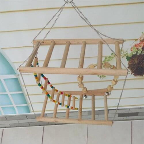Double Staircase Bird Toy Swing Ladder Climbing Parrot Toy Bird Products Accessories D783