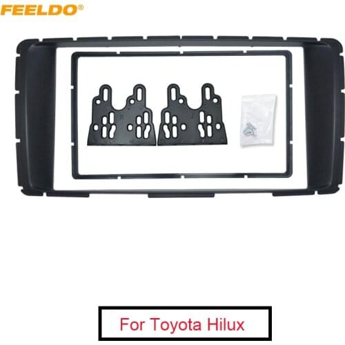 FEELDO 1Pc 2Din Stereo Panel For Toyota Hilux 2011+ Fascia Radio DVD Dash Installation Mount Trim Kit Face Plate Frame #FD-4904