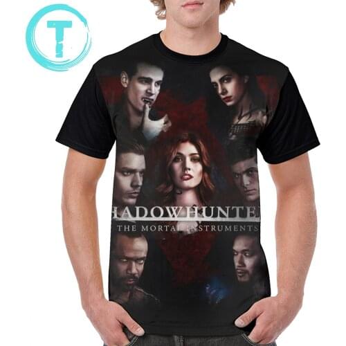 Mortal Instruments Shadowhunter T Shirt Shadowhunters - Poster T-Shirt Print Polyester Graphic Tee Shirt XXX Male Tshirt