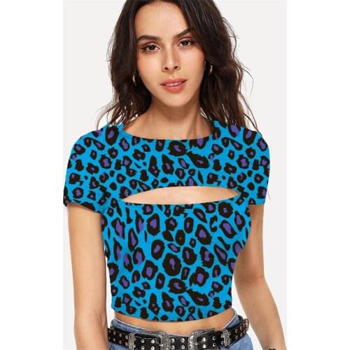 Somepet Leopard T shirt Women Cheetah Tshirt Printed Harajuku Shirt Print Casual Tshirts Casual Short Sleeve Sexy Short Slim
