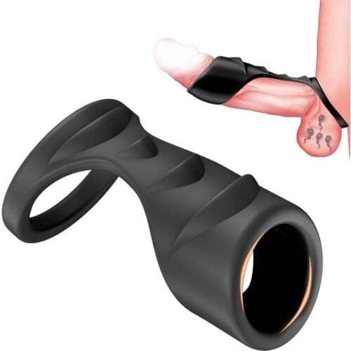 EXVOID Liquid Silicone Soft Penis Rings Delay Ejaculation Scrotum Bind Vagina Massager Sex Toys for Men Erection Cock Lock Ring