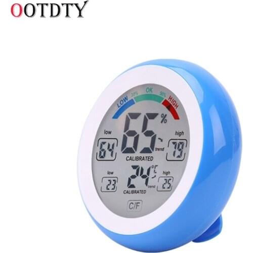 Digital LCD Display Indoor Thermometer Hygrometer Round Wireless Electronic Temperature Humidity Meter Weather Station Tester