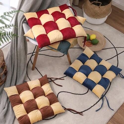 40x40cm Square Stool Cushions Office Computer Chair Mat Breathable Buttock Strap Chair Cushion Thickened Car Seat Pad Home Decor