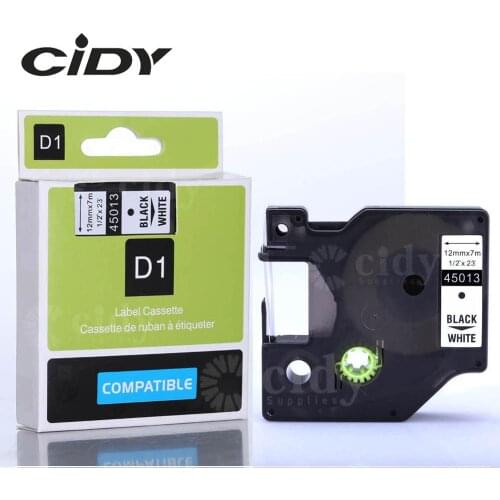 CIDY 80pcs 45013 Compatible 12MM Dymo D1 Label Ribbons for Dymo Label Manager 160 280 210