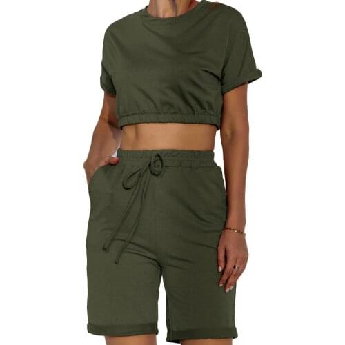 Summer Sportswear Suit Streetwear Suit Elastic Round Neck Sport Women Sexy Summer Suit Sport sleepwear sport Short Sets Women