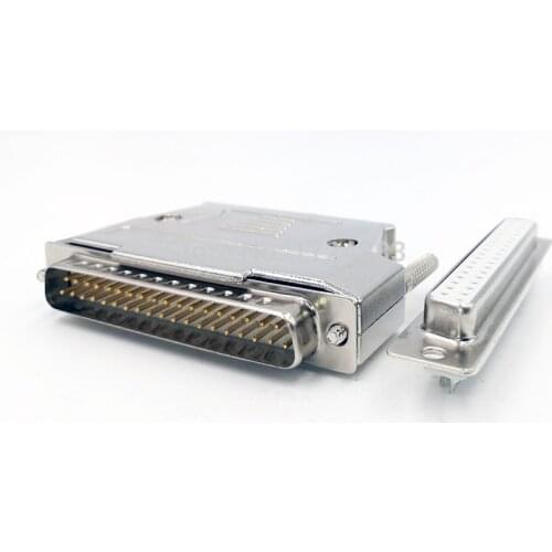 DB37 Metal connector D Sub plug gold plated brass contactor 37 pin hole port socket female Male adapter 2 row