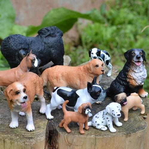 Mini Anime Model Lovely Pet Dog Action Figure Huskie Bulldog Dalmatian Figurines Cute Miniature Collection Toys For Kids Gift