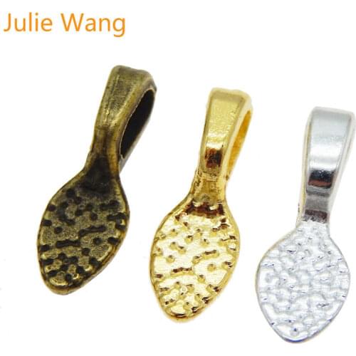 Julie Wang 60PCS Antique Bronze Gold Silver Mixed Glue On Bail Tag Charms Pendant Necklace Bracelet Jewelry Making Accessory