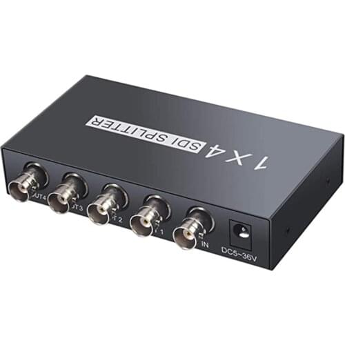 SDI Splitter 1x4 3G-SDI HD-SDI SD-SD 1 In 4 Out Multimedia Split SDI Extender Adapter Support 1080P TV Video For Projector
