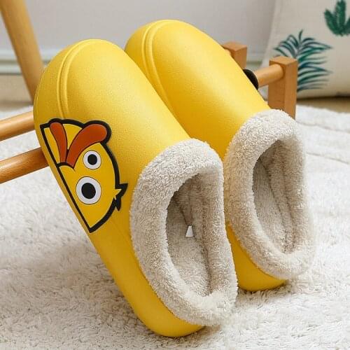 2021winter women flat slippers waterproof warm Cute duck EVA Indoor Men Soft Couples Shoes Thick Bottom Non-Slip Home Slippers