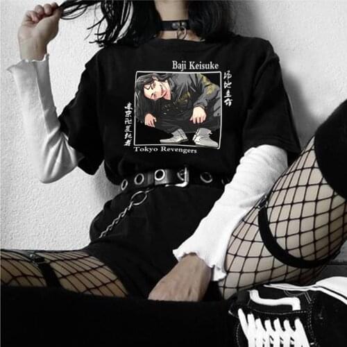 Tokyo Revengers Cute Baji Keisuke Funny Print Summer Fashion Short Sleeve Men Women Unisex Hip Hop Top Tees Casual T-shirt