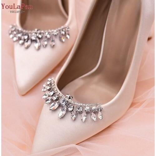 TOPQUEEN X39 Luxury Crystal Shoe Clips Removable Rinestone Shoes Clip Shiny Buckles Wedding Bridal Decoration Accessories