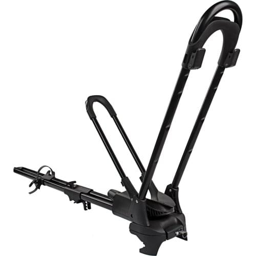 Universal Black Heavy Duty Iron Car Roof Top Wheel-On Bicycle Mount Bike Rack Bracket Bracket with Key + Lock