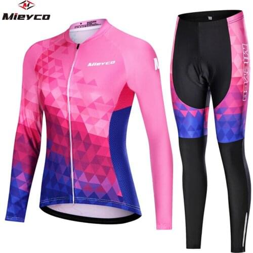Cycling Jersey Set Spring Autumn 2020 Team Long Sleeve Ropa Ciclismo Feminina Breathable Racing BikeClothing MTB Bike 5D Gel Pad