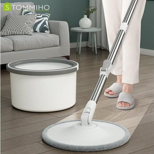 Microfiber Spin Mop With Bucket Adjustable Handle with Extra Refills Household Cleaning tools for Hardwood Tiles Marble Floor