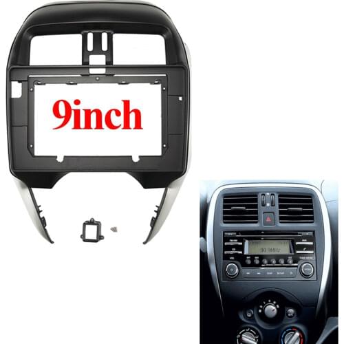9inch Car Radio Fascia for Nissan Sunny Almera 2014 2015 2016 2017 2018 (RHD) Special Dash Trim Kit Frame Panel Car Refitting
