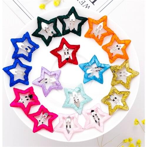 1 Pairs Sweet Five-pointed Star Hairpins Ornament Girls Fashion Hair Clips Children Barrettes Kids Hair Accessories