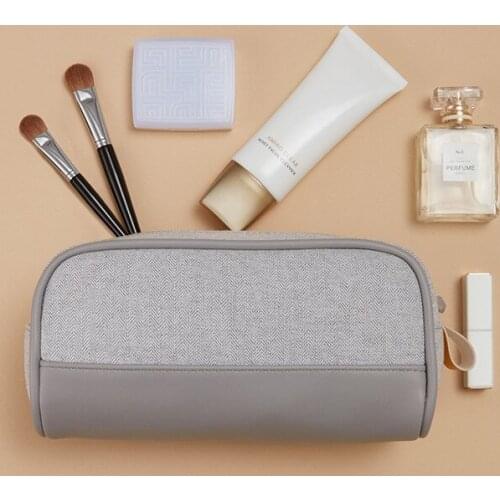 Zipper Sealed Cotton and Linen Cosmetic Bag Large Capacity Waterproof Sundries Finishing Bag Multifunctional Travel Wash Bag 1PC