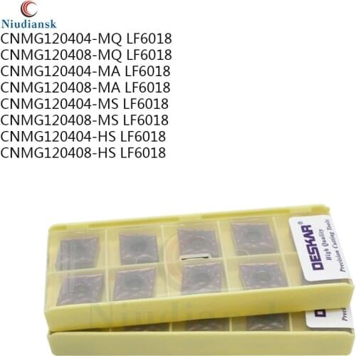 10PCS carbide insert CNMG120404-MQ HS MS MA LF6018 CNMG120408-MQ HS MS MA LF6018 External turning tool CNC lathe turning tool