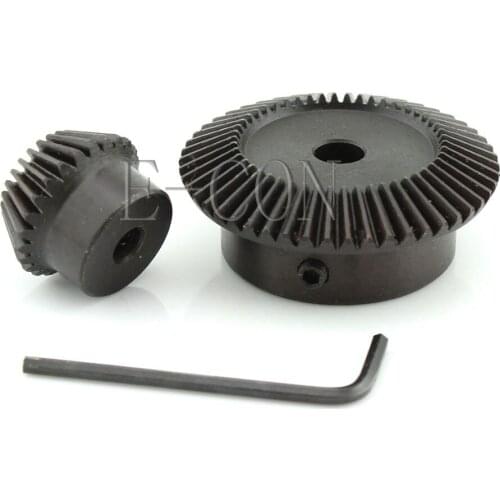 2pcs 1M 50T 25T Metal Umbrella Tooth Bevel Gear 90 Angle Set Kit Ratio 2:1