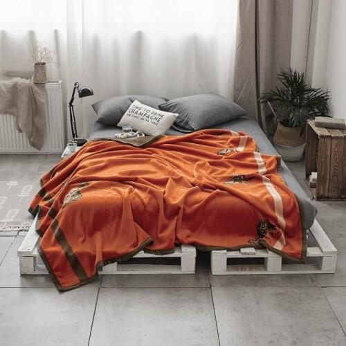 2021 Grid Velvet Flannel Thick Winter Coral Cover Super Warm Soft Blankets Throw for Sofa