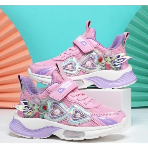 2021 Four Seasons Girls Tennis Sneakers Children Shoes Breathable Mesh Light Sport Running Shoes Girl Pink Shoes Kidszapatilla