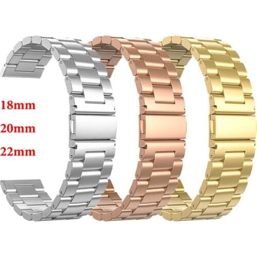 22mm 20mm 18mm Stainless Steel Watch Band Strap For Samsung Gear S2 S3 smart Watch Link bracelet For Gear S2 Replacement Strap