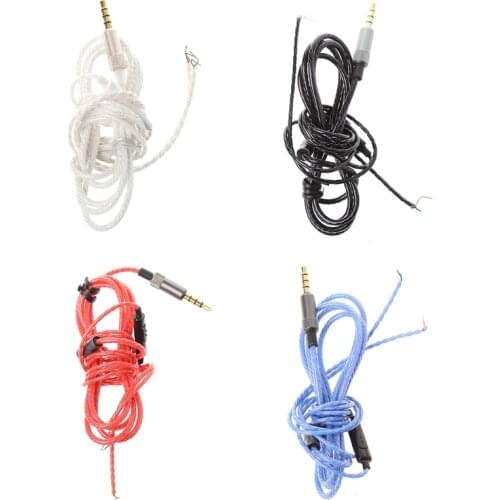 3.5mm 4pole Male Plug Jack DIY Replacement Headphone Audio Cable Maintenance Wire With MIC For Repair Upgrade Headphone Earphone