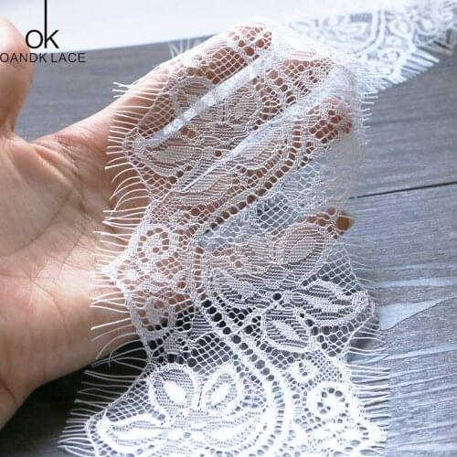 3 YARD White eyelash lace trim 9 cm wide lace fabric handmade DIY garment accessories