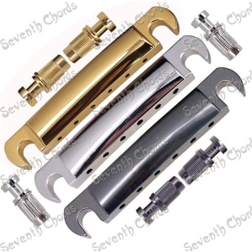 6 String Tune-O-Matic Bridge Stop Tailpiece for LP Electric Guitar / Chrome & Black & Gold for choose