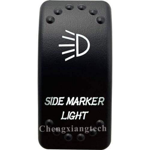 Dual White Led Light 12V 24V Car Boat Caravan Rocker Switch Laser Engraving SIDE MARKER LIGHT, 5 Pin On Off SPST Waterproof