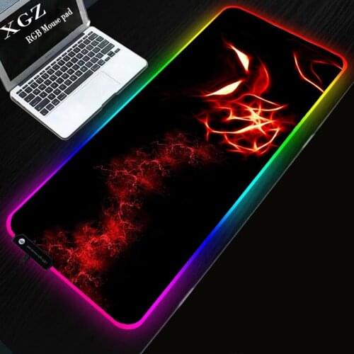 XGZ RGB USB Gaming Large Mouse Pad Player Computer Locking Edge Padmouse with LED Backlit Carpet for Keyboard Desk Mat Mause