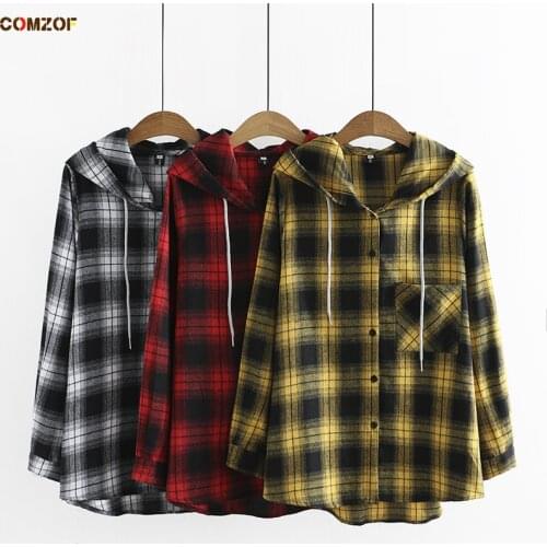 Блузки в клетку COMZOF China At AliExpress