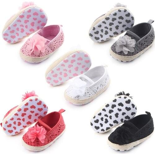 Brand New Flowers Baby Girl Shose Newborn Cute Princess Toddler Shoes 0-18M Childrens Shoes with Cotton Soft Sole Elastic Band