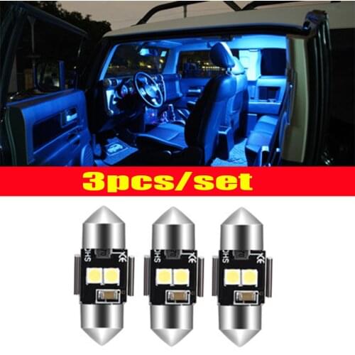 For Toyota FJ Cruiser 2007-2020 3pcs Ice Blue white LED Bulbs For Car Interior lights Reading light