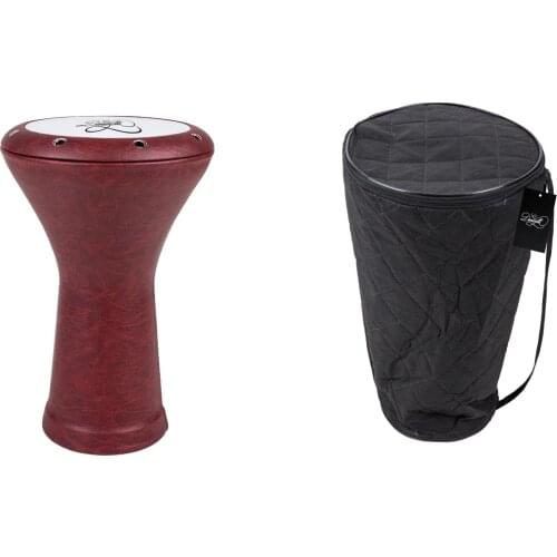 Egyptian Darbuka Drum Dark Red Vinlex Coating High Quality + Free Softcase