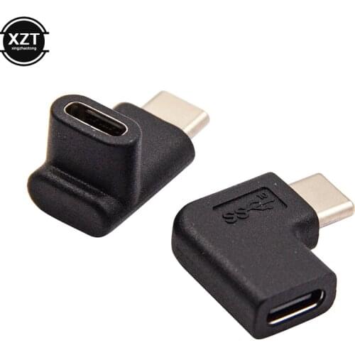 90 Degree USB 3.1 Type C to USB C Cable for Samsung S9 S8 Note 9 8 60W PD MacBook Pro Male to Female Converter Adapter