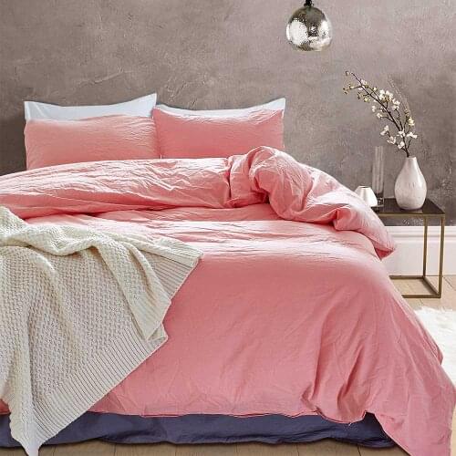 NIOBOMO 100% Washed cotton duvet cover set bed US King Queen Twin size 3pcs/set girls bedding quilt covers set dekbed overtrek