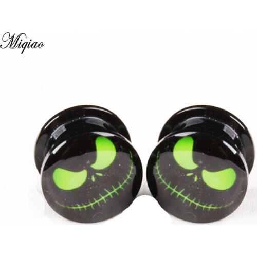 Miqiao 2pcs Explosive Personality Green Ghost Eye Oil Drops, 4mm-25mm Exquisite Body Piercing Jewelry