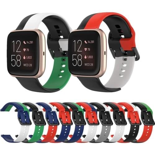 Soft Silicone Band for Fitbit Versa/Versa 2/Versa Lite Smart Watch Sport Bracelet Fashion Three-color Matching Strap For Versa2
