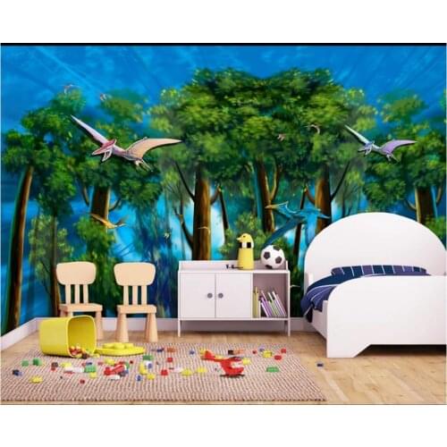 Custom mural on the wall 3d photo wallpaper Dream forest pterodactyl childrens room home decor wallpaper for walls 3 d in rolls