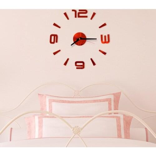 Wall Clock Sticker Acrylic Silent Digital Wall Watches Mirror Sticker 3D DIY Wall Clock Modern Design for Living Room Home Decor