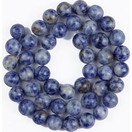 Natural Blue Matte Stone Beads Classic Round Loose Spacer Beads For Jewelry Making DIY Bracelets Approx 15'' 4/6/8/10/12mm