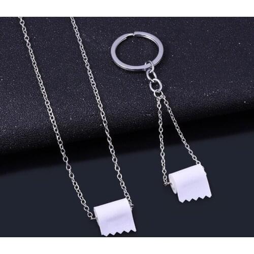 New Toilet Roll Paper Keychain Earring Handmade Pendants Daily Necessities Creative Tissue Key Chain Pendants for Women Jewelry